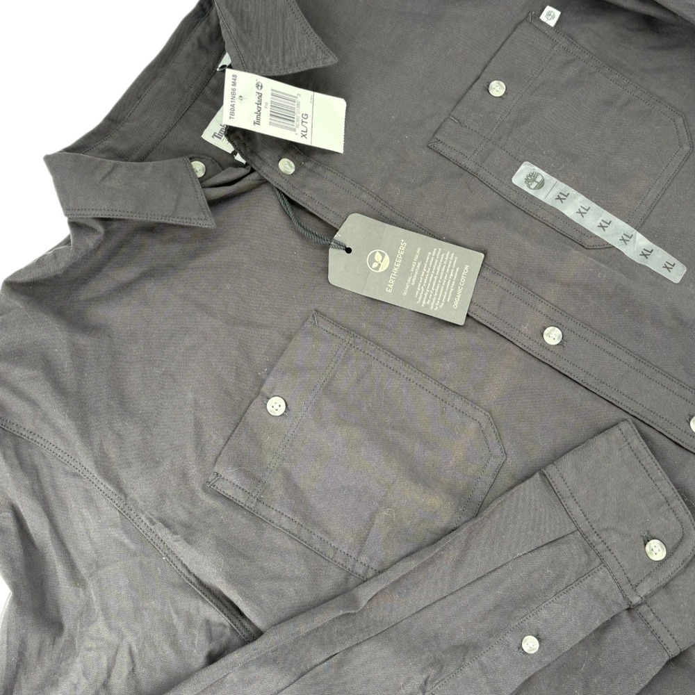 Timberland‎ Earthkeepers Shirt Mens XL Button Down Dark Gray Organic Cotton NWT